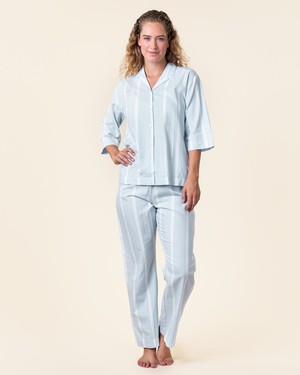 Living Crafts pyjama set dames katoen Tracee - wit blauw from Lotika