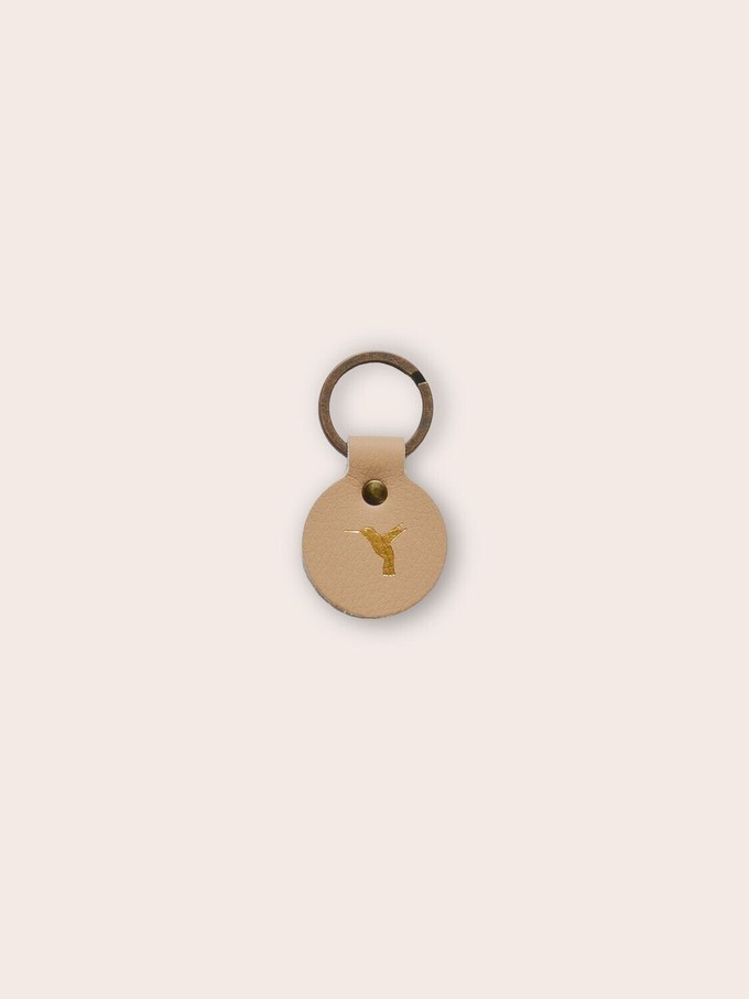 Ronde sleutelhanger BIRD - Beige from MADE out of