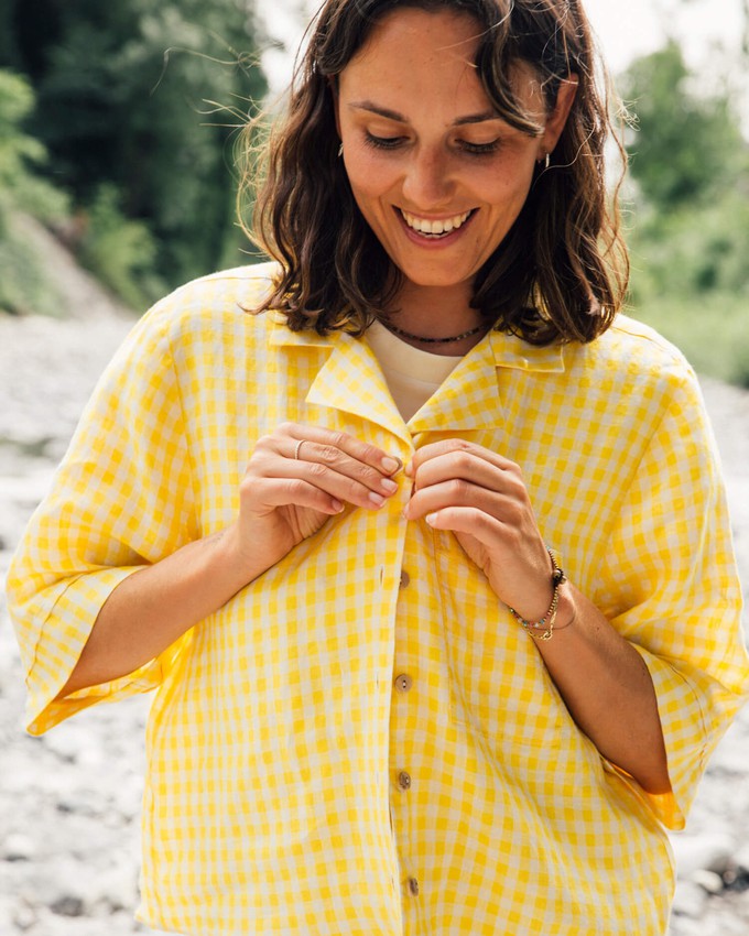 Collared Blouse yellow gingham from Matona