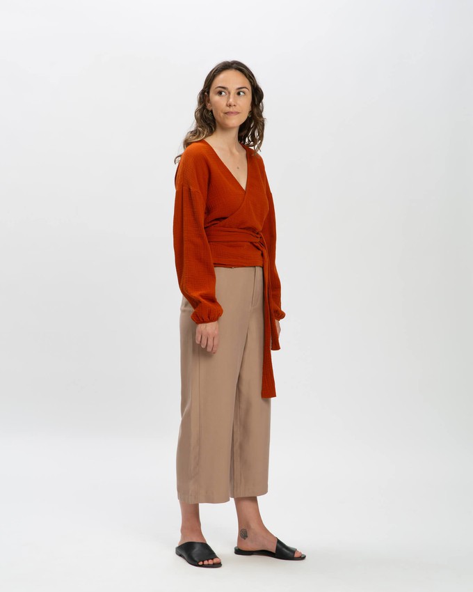 Muslin Wrap Blouse brick from Matona