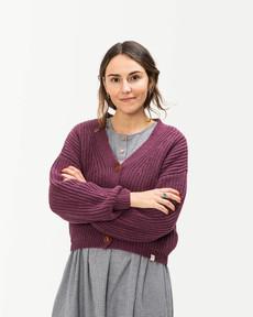 Organic Knit Cardigan berry via Matona