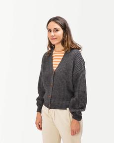 Organic Knit Cardigan graphite via Matona