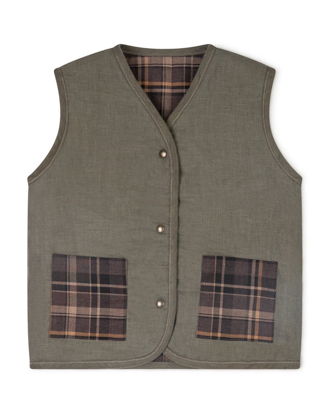 Reversible Vest dark tartan from Matona