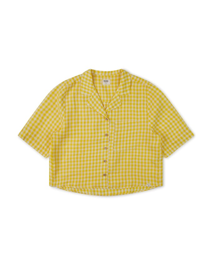 Collared Blouse yellow gingham from Matona