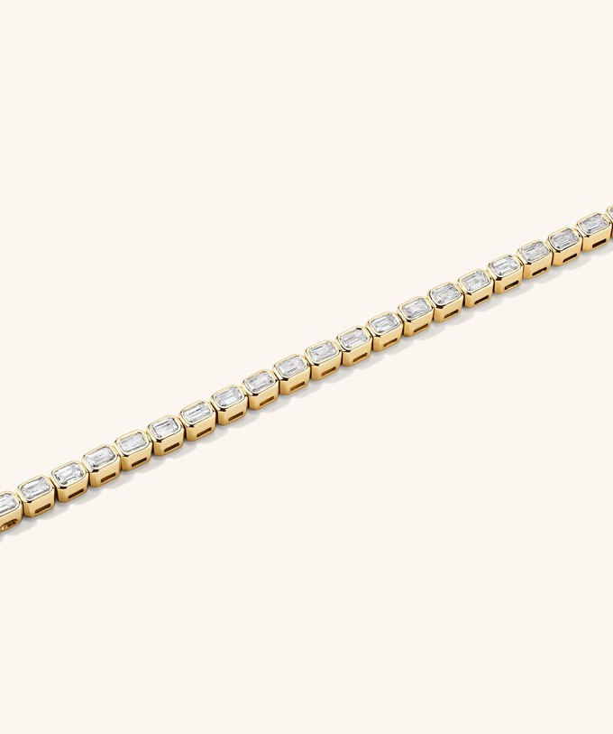 Lab Grown Diamond Emerald Cut Bezel Tennis Bracelet from Mejuri