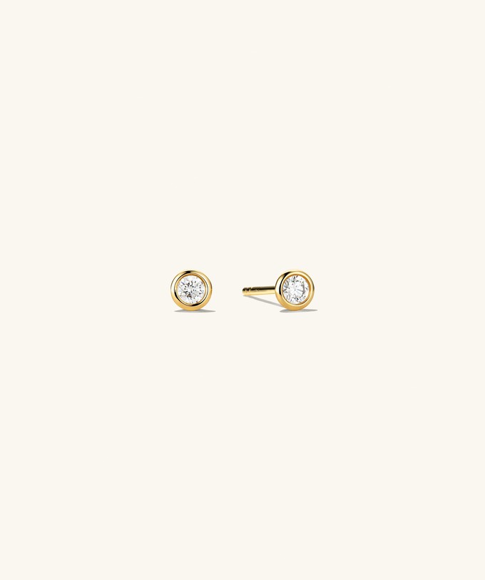 Mini Bezel Round Lab Grown Diamond Studs from Mejuri