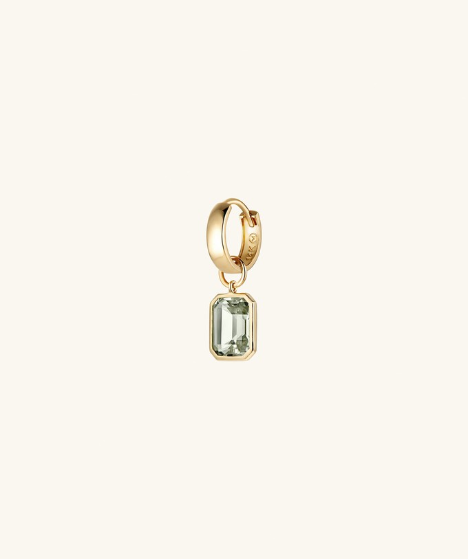 Big Emerald Cut Gemstone Hoop Charm from Mejuri