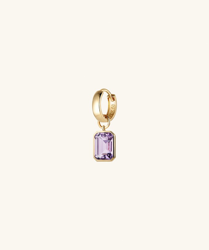 Big Emerald Cut Gemstone Hoop Charm from Mejuri