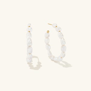 Bold Pearl Hoop Earrings from Mejuri