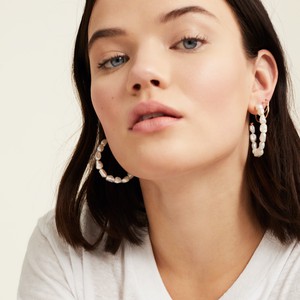 Bold Pearl Hoop Earrings from Mejuri