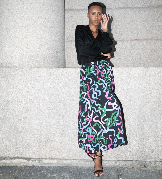 Sage midi skirt Swirl from Mon Col Anvers