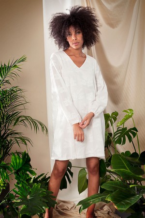 Cosmopolitan dress white leaf - Last size: 42 from Mon Col Anvers