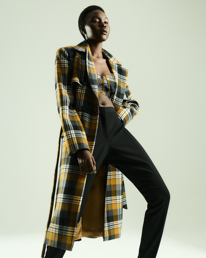 Checkered Oversized Trench Coat from MONIQUE SINGH