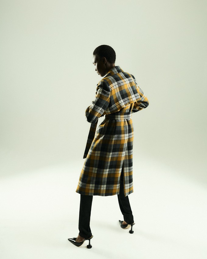 Checkered Oversized Trench Coat from MONIQUE SINGH