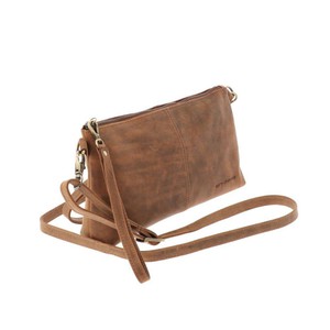 Crossbody tasje van mat bruin vintage ecoleer - Maidstone from MoreThanHip