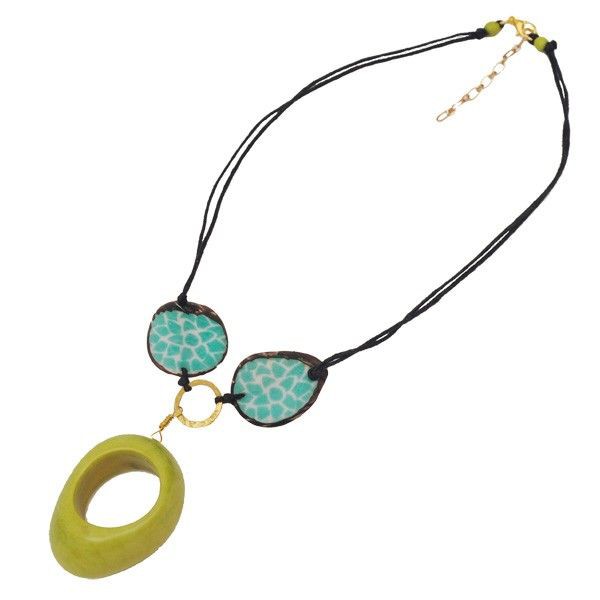 Malva- verstelbare ketting van tagua - turkoois/groen from MoreThanHip