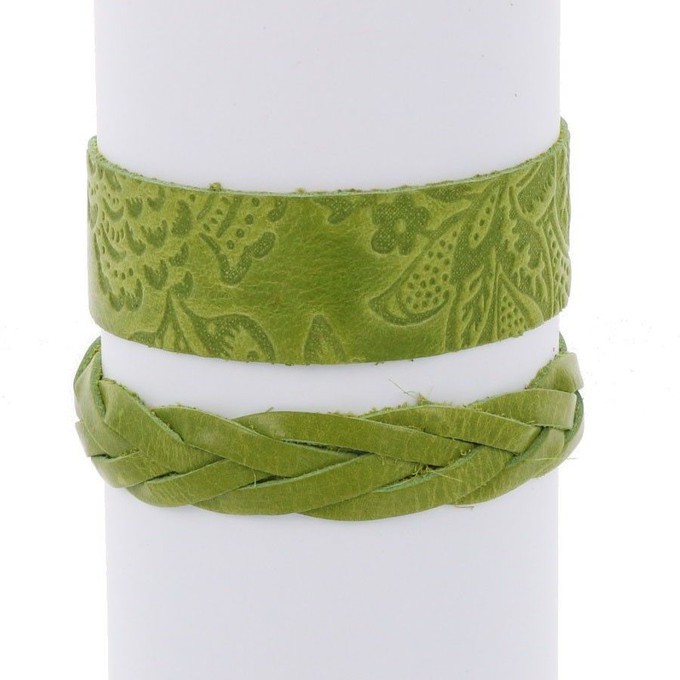 Flor & Trenza: set hippe armbanden - lichtgroen from MoreThanHip