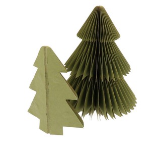 Decoratieve papieren kerstbomen 25/20cm (set 2 stuks) - Picea olijfgroen from MoreThanHip