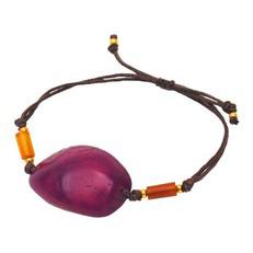 Ovalo - armband van tagua - paars via MoreThanHip