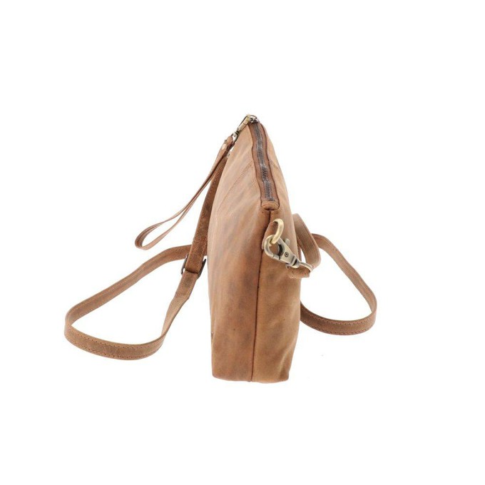 Crossbody tasje van mat bruin vintage ecoleer - Maidstone from MoreThanHip