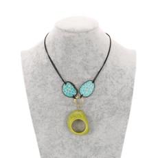 Malva- verstelbare ketting van tagua - turkoois/groen via MoreThanHip