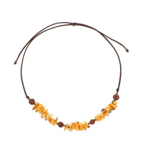 Verstelbare halsketting van tagua en acai - Alicia oker/bruin from MoreThanHip