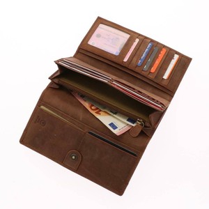 RFID overslagportemonnee van mat bruin vintage ecoleer - Derby from MoreThanHip