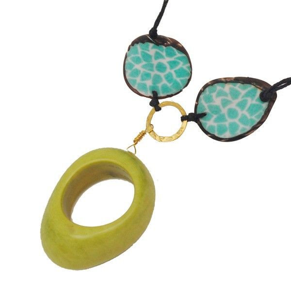 Malva- verstelbare ketting van tagua - turkoois/groen from MoreThanHip