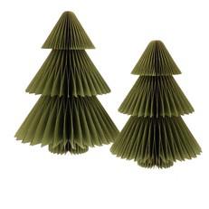 Decoratieve papieren kerstbomen 25/20cm (set 2 stuks) - Picea olijfgroen via MoreThanHip
