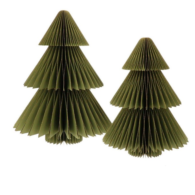 Decoratieve papieren kerstbomen 25/20cm (set 2 stuks) - Picea olijfgroen from MoreThanHip