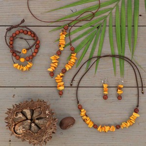 Armbanden set van tagua en acai - Laila oker/bruin from MoreThanHip