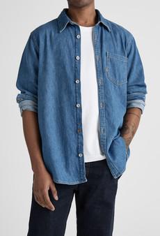 Chris Denim Shirt - Medium Stone via Mud Jeans