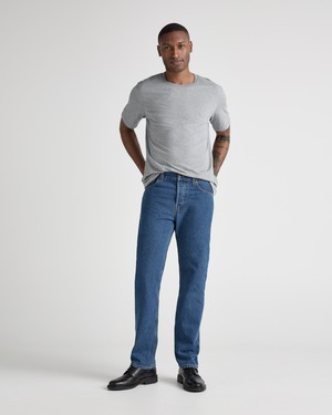 John Mid Straight - Medium Stone from Mud Jeans