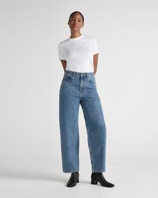 Brooke High Barrel - Stone Vintage via Mud Jeans