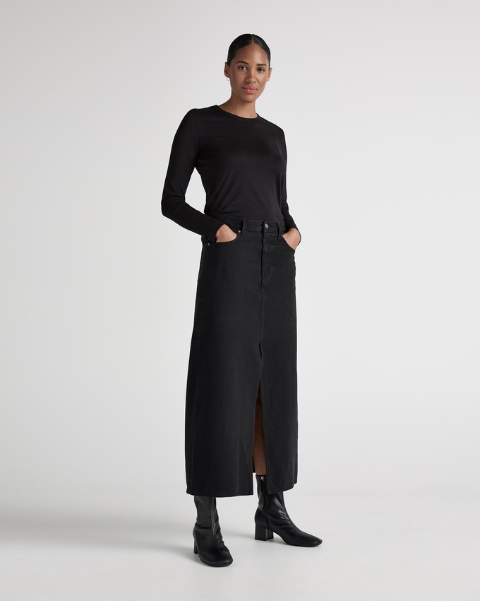 Lena Long Skirt - Nero Nero from Mud Jeans