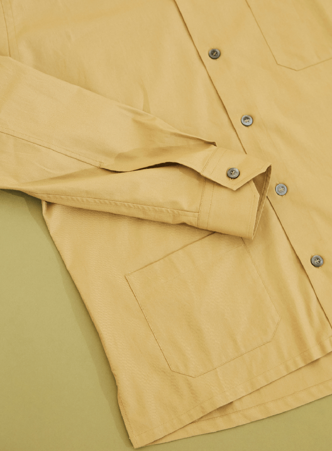 Regenerative Cotton Khaki Shirt Jacket from Neem London