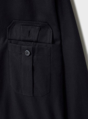 Regenerative Cotton Flannel Black OverShirt from Neem London