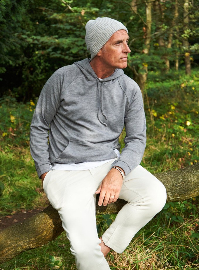 ZQ Merino Fleece Backed Silver Modern Hoodie from Neem London