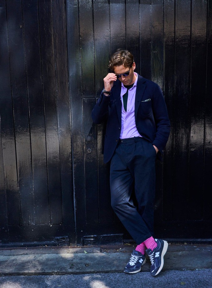 Recycled British Ribbed Cotton Bright Pink Men's Socks from Neem London