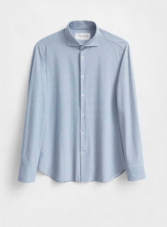 Recycled Italian Sky Twill Print Comfort Shirt from Neem London