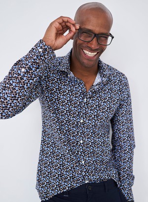 Recycled Multi Print Party Comfort Shirt from Neem London