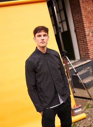 Set 1: Neem Black Bomber Rain Jacket + White Nehru Shirt + Navy Soft Pleated Trousers from Neem London