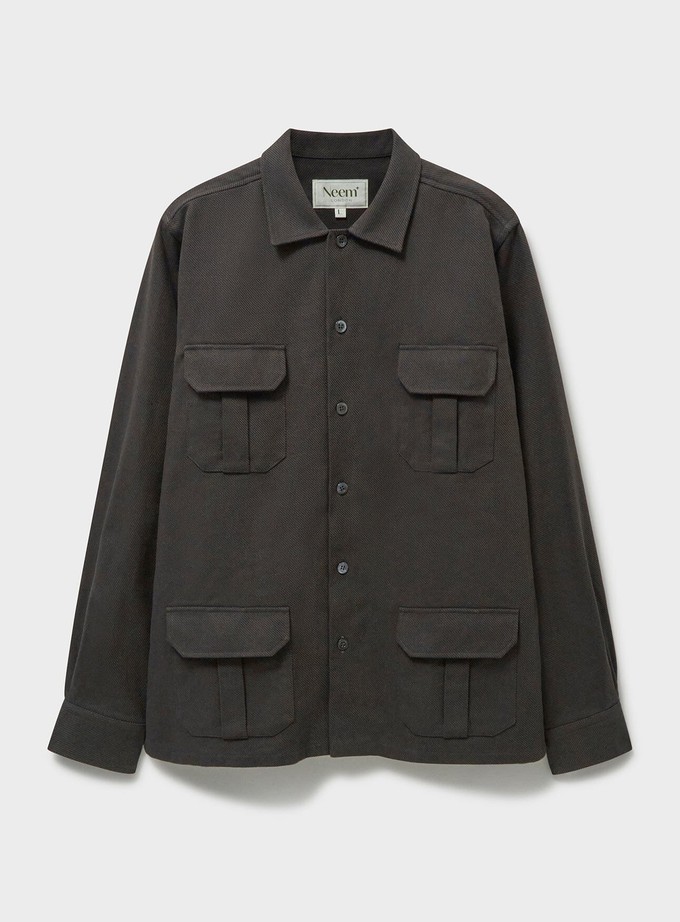 Recycled Durable Twill Chocolate Overshirt from Neem London