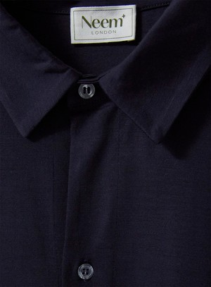 ZQ Merino Super 120s Wool Navy Jersey Shirt from Neem London