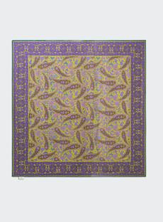 Biodegradable Italian Tencel Burgundy and Gold Paisley Flamboyant Scarf via Neem London