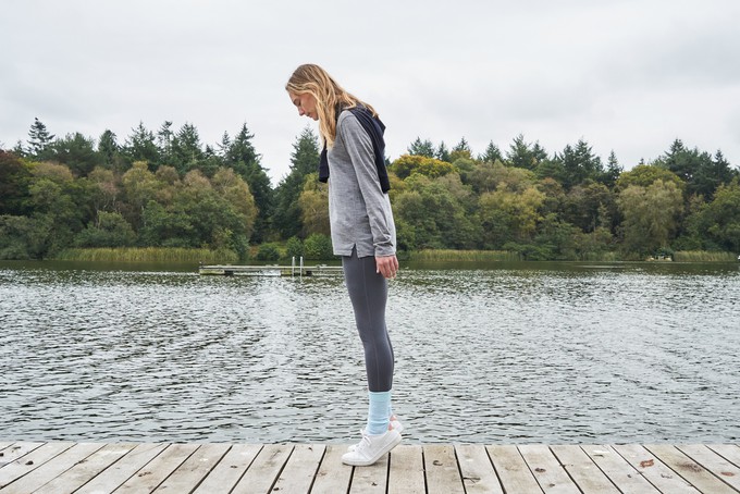 ZQ Merino Light Grey Long Sleeve Polo from Neem London