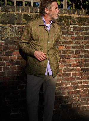 Recycled Flannel British Green Check Shirt Jacket from Neem London