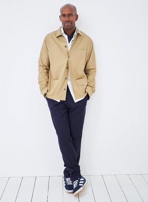 Regenerative Cotton Khaki Shirt Jacket from Neem London