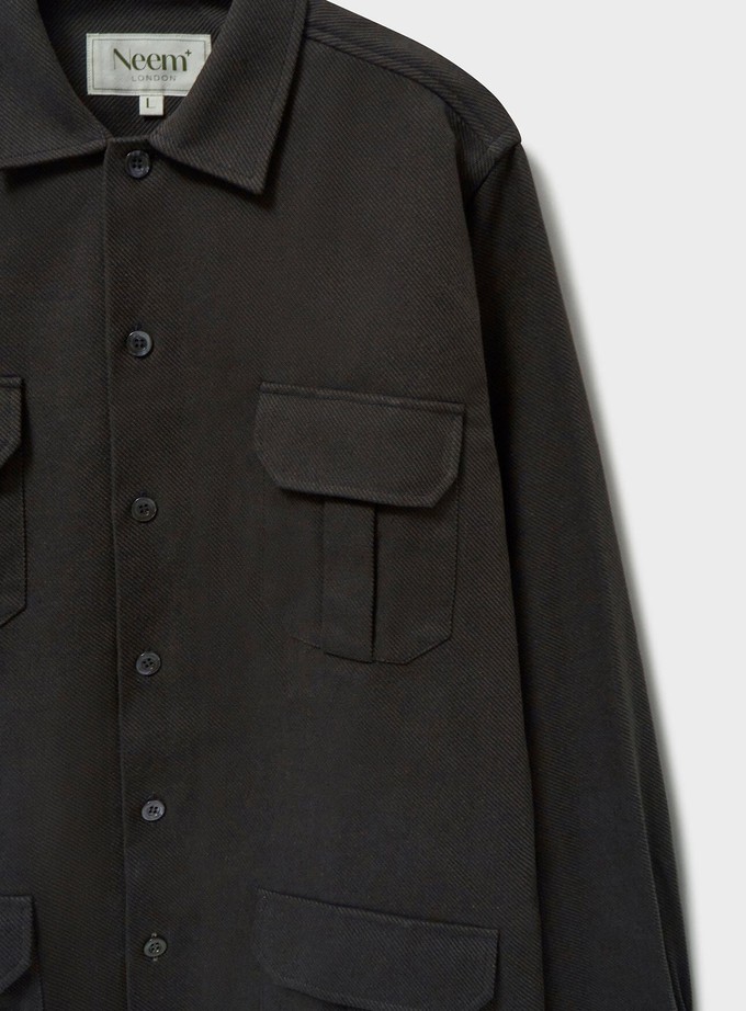 Recycled Durable Twill Chocolate Overshirt from Neem London