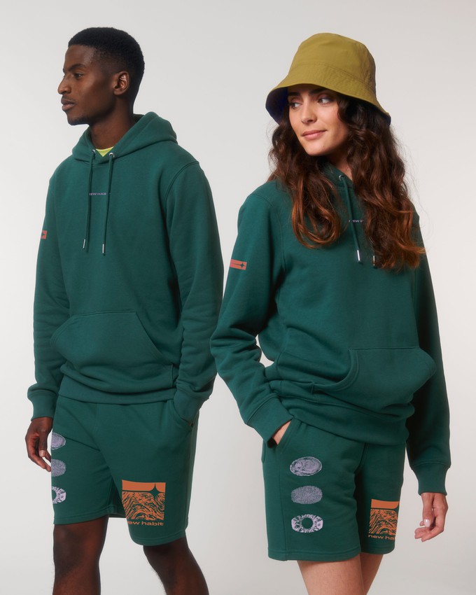 Basic green organic hoodie from New Habit